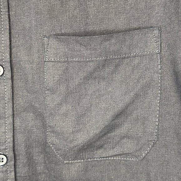 NWOT.Magaschoni Mens Linen Blend Woven Button Down Shirt Navy Blue Size Medium - Picture 4 of 11